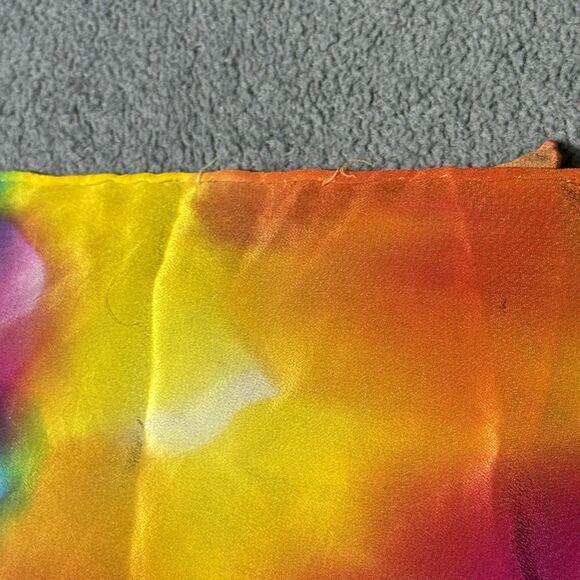 Handmade Tie-Dye Rainbow Swirl Scarf Hair Wrap 68”x13” Boho Festival Retro Art - Picture 6 of 6